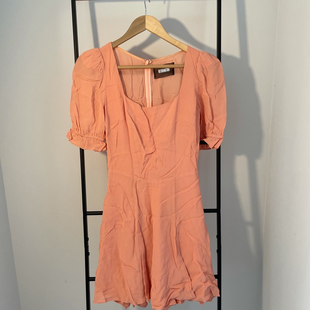 Reformation silk peach dress